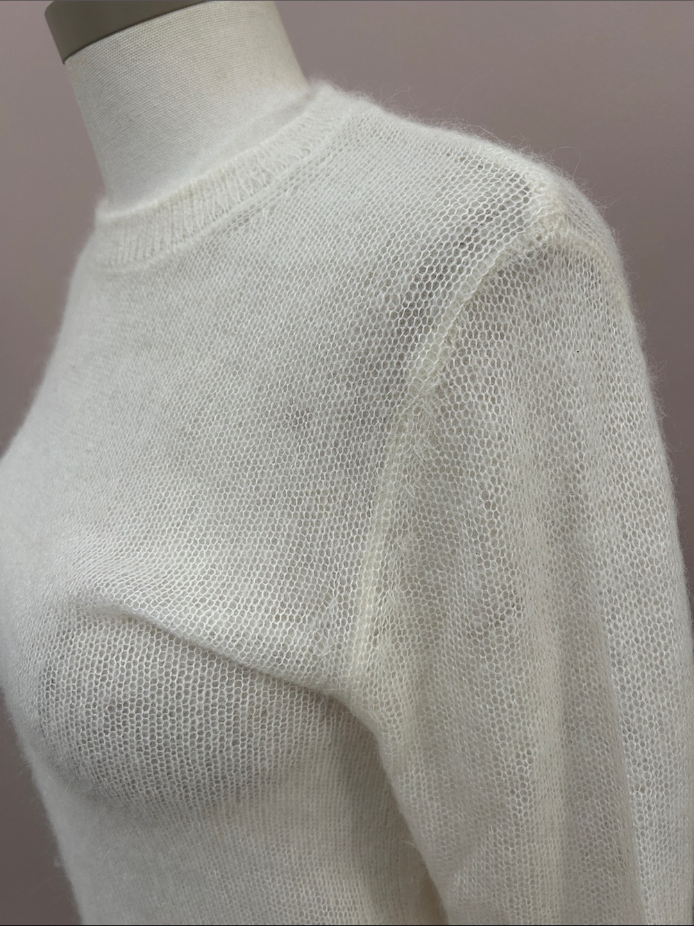 Massimo Dutti Classic Crewneck Women's Sweater in Cream asymmetrical S - Picture 5 of 14